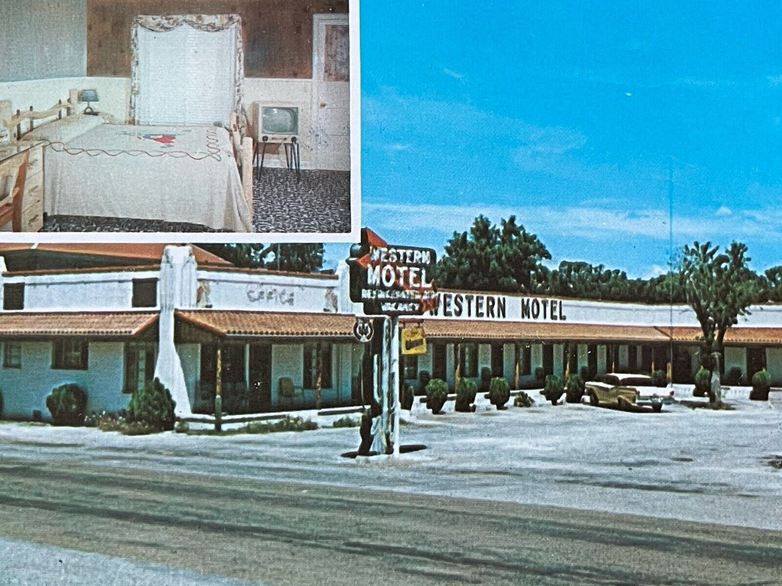 Western Motel DeQueen Arkansas AR Old Midcentury Postcard 