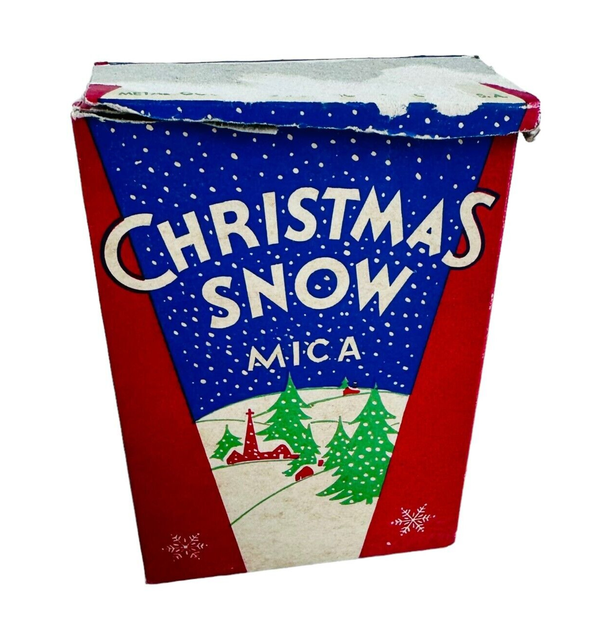 Vintage Box Christmas Snow Mica Flakes 1/2 full