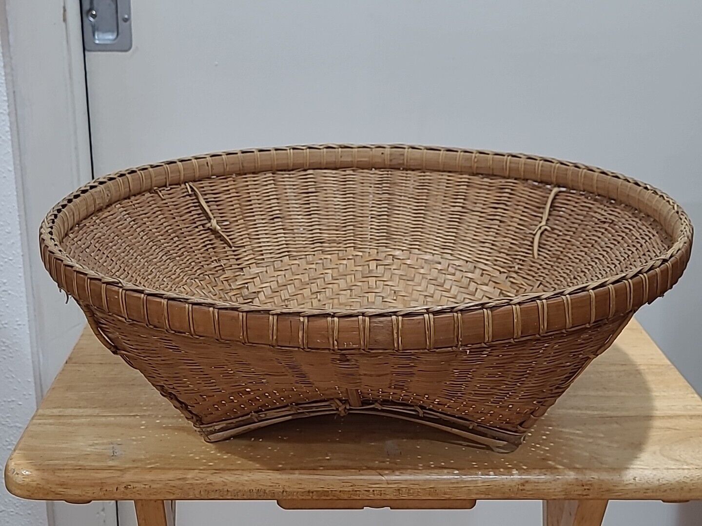 Vintage Large Woven Winnowing, Collecting Basket, Large, 18\