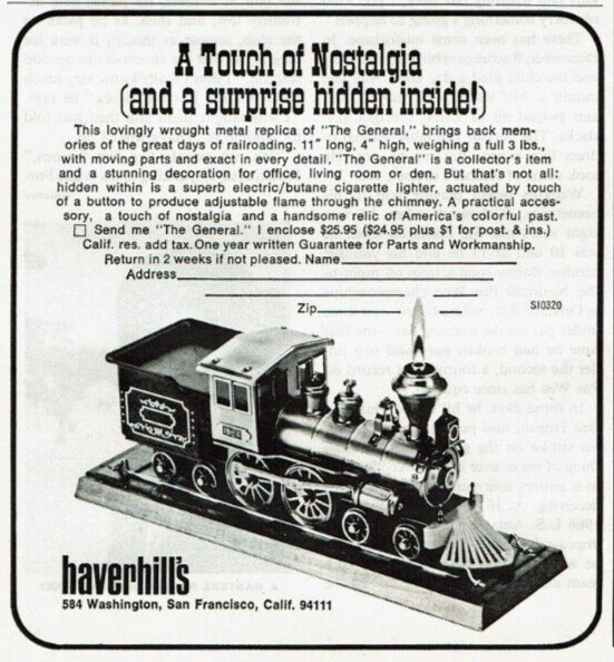 1972 Vintage Print Ad Haverhills A tough of Nostalgia The General Train Surprise