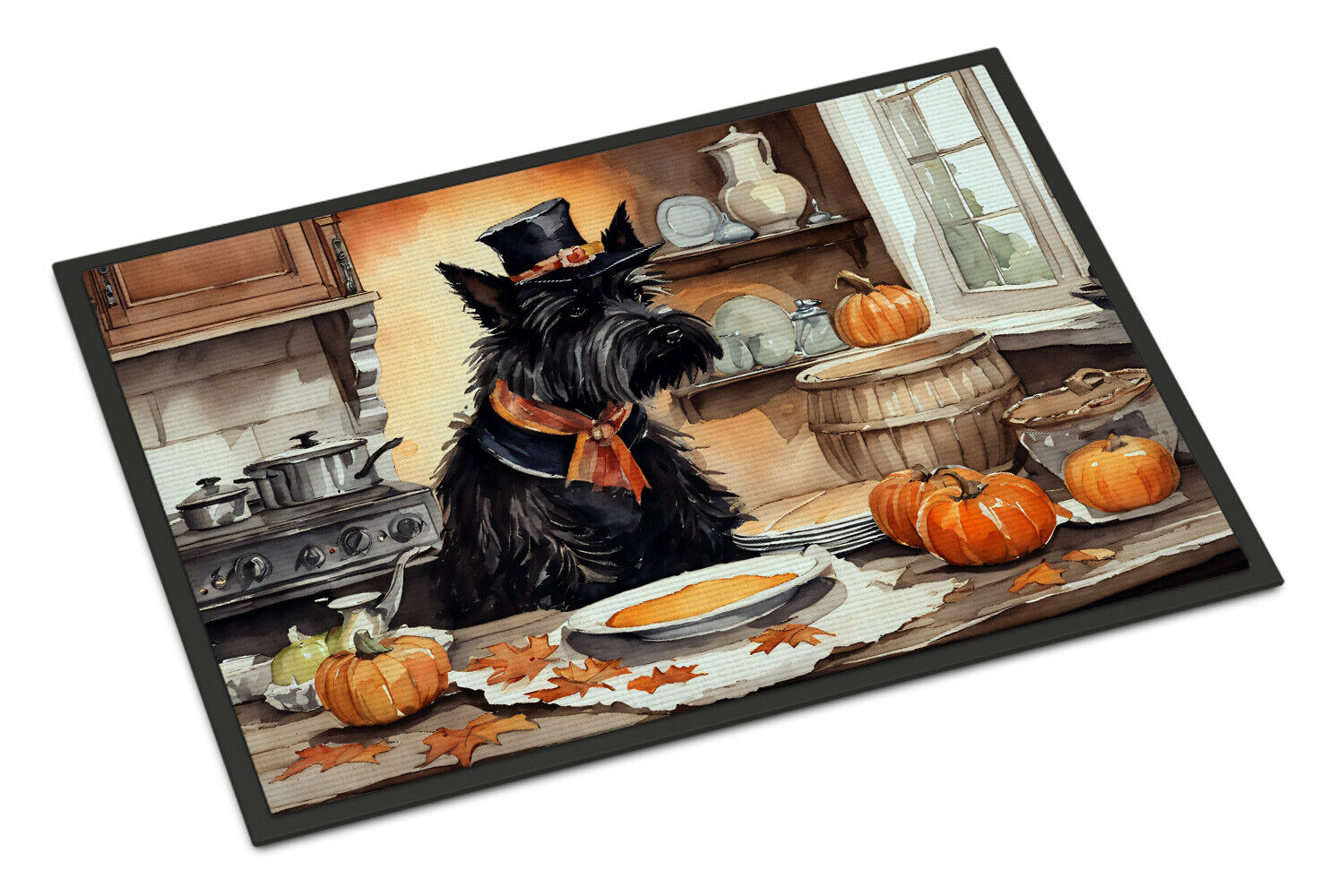 Scottish Terrier Fall Kitchen Pumpkins Indoor or Outdoor Mat 18x27 DAC1811MAT