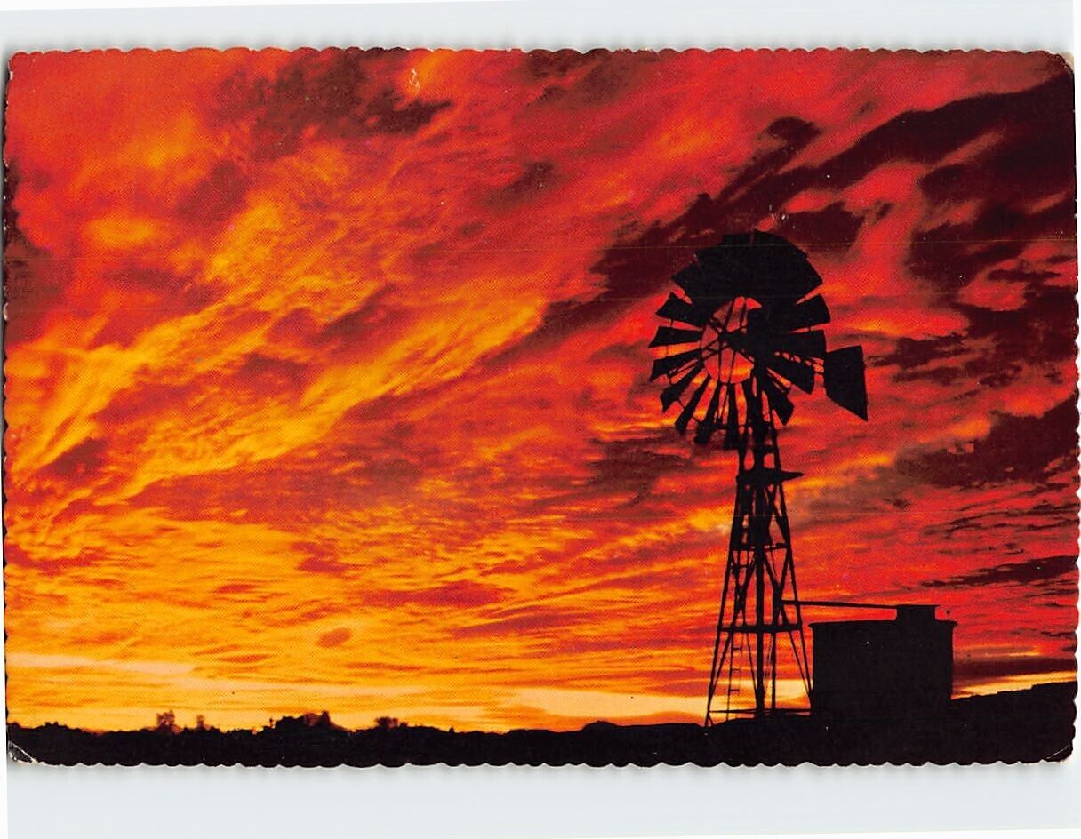 Postcard Flaming Southwestern Sunset, Southwest