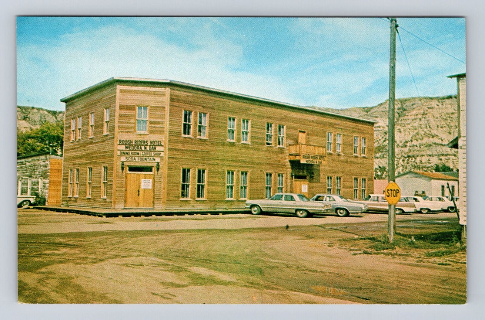 Medora ND-North Dakota, The Rough Riders Hotel, Advertisement, Vintage Postcard