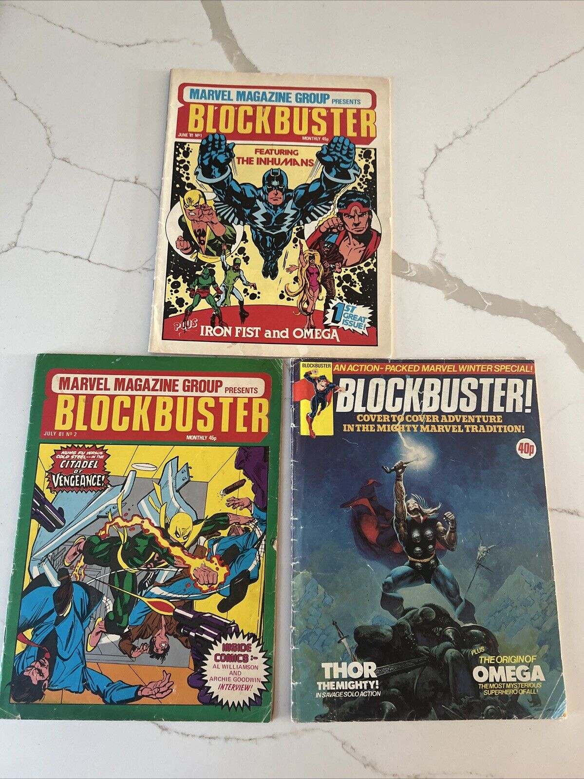 MARVEL MAGAZINE GROUP Presents BLOCKBUSTER No. 1,2, And Winter Special 1981  UK