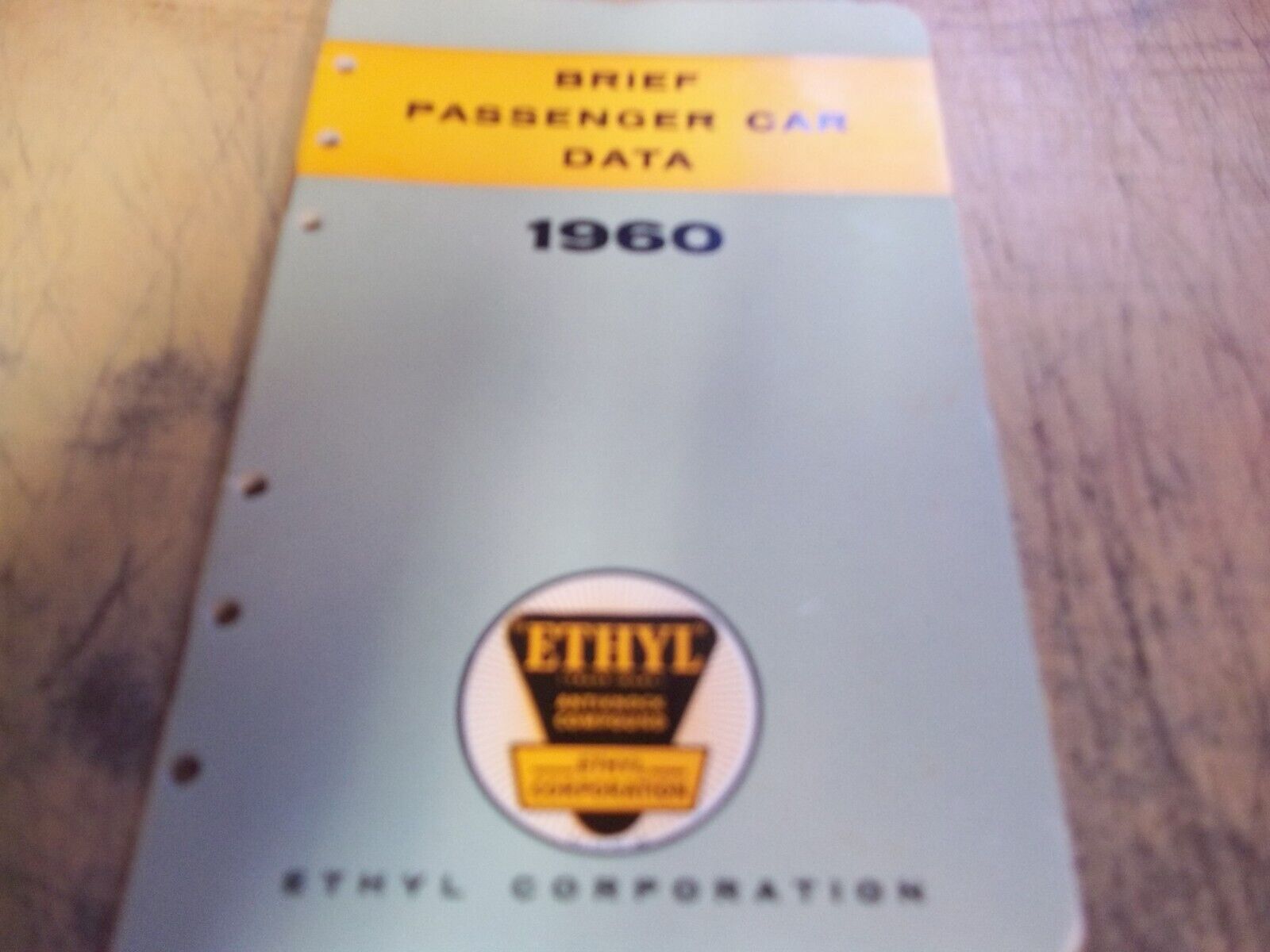 1960 Ethyl Corporation Brief Passenger Data booklet