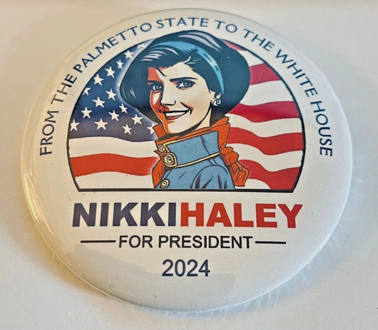 Nikki Haley 2024 President Campaign Pin Button Badge Pinback Candidate 
