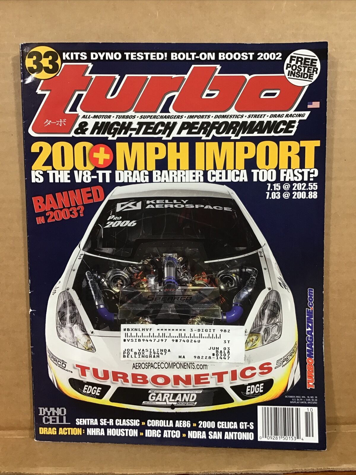 Turbo Magazine - October 2002 - Celica, SE-R, AE86, Drag Racing