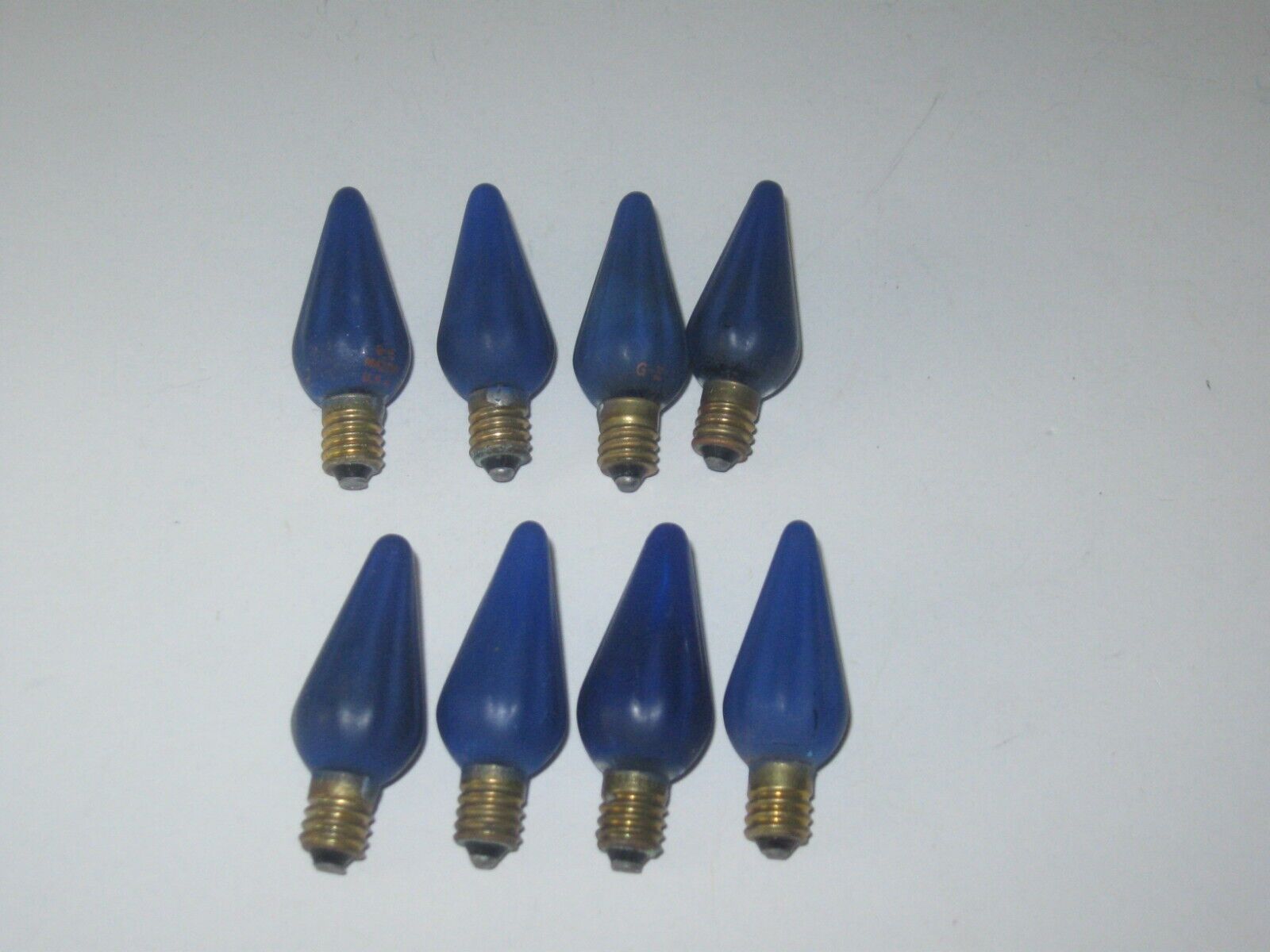8 Vintage C6 GE Christmas Bulbs Blue Tested