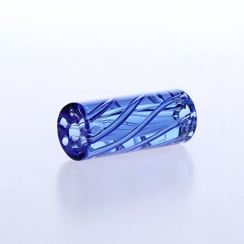 5pcs/box In Stock 7 Holes Blue Color Spiral Smoking Glass Tips