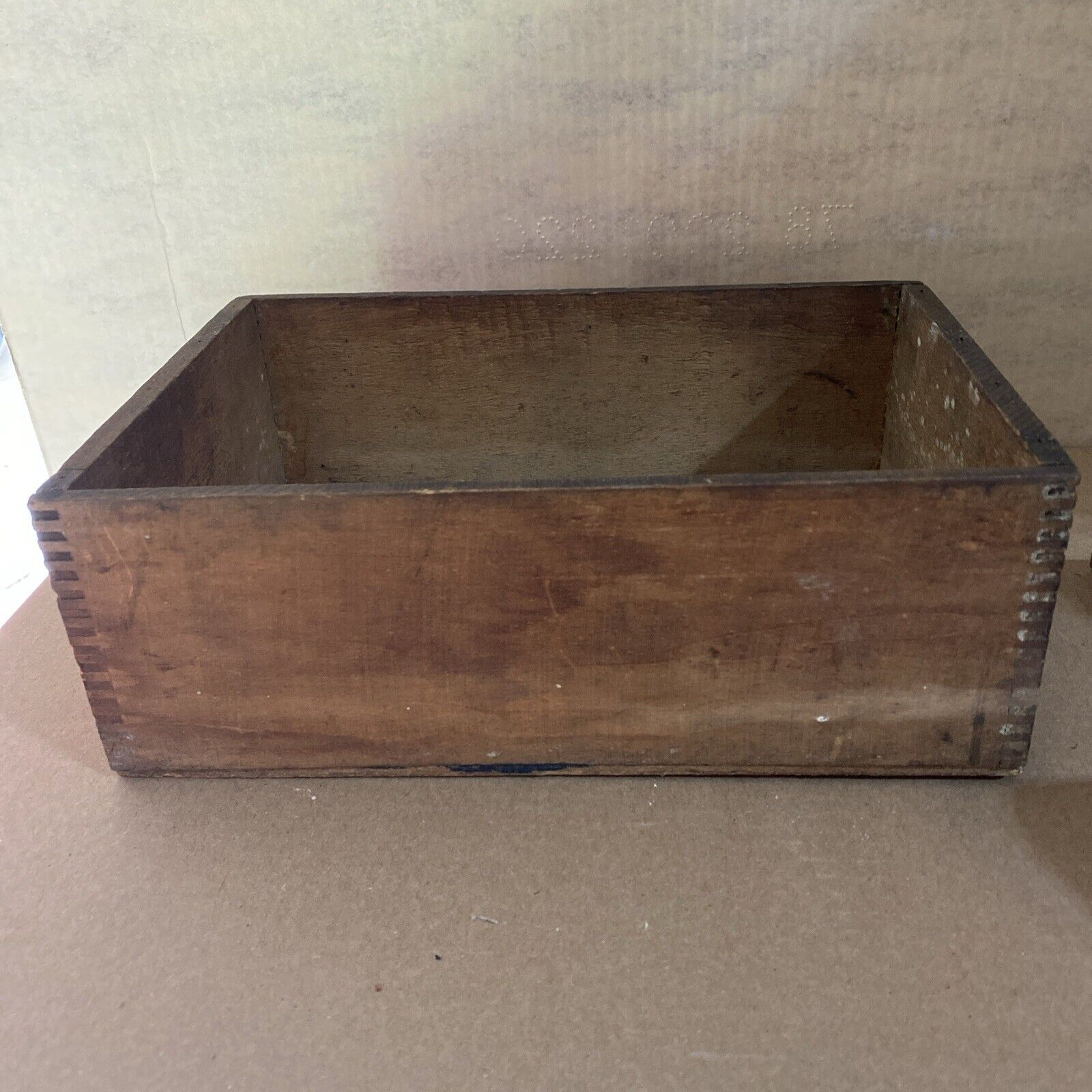Vintage Dovetail Corners Wooden Box 12” X 7 1/2\