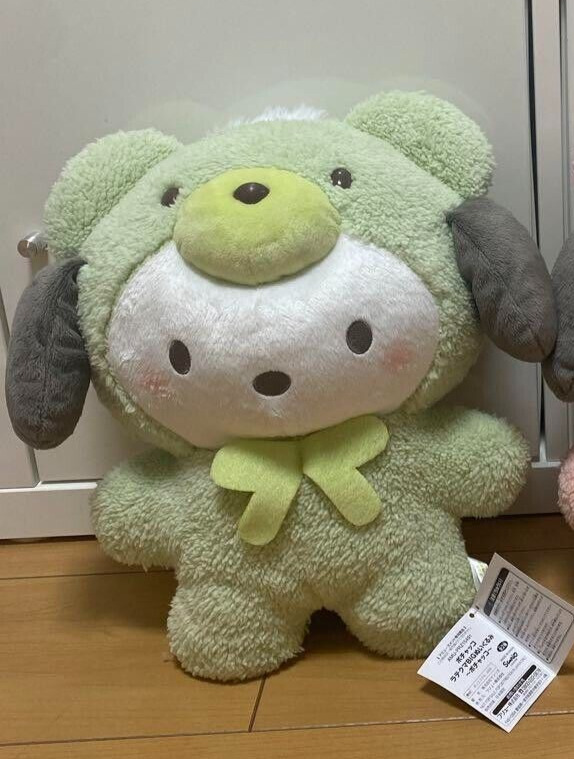 Pochacco BIG 37cm Fluffy Latte Bear Plush Doll Sanrio Furyu Green
