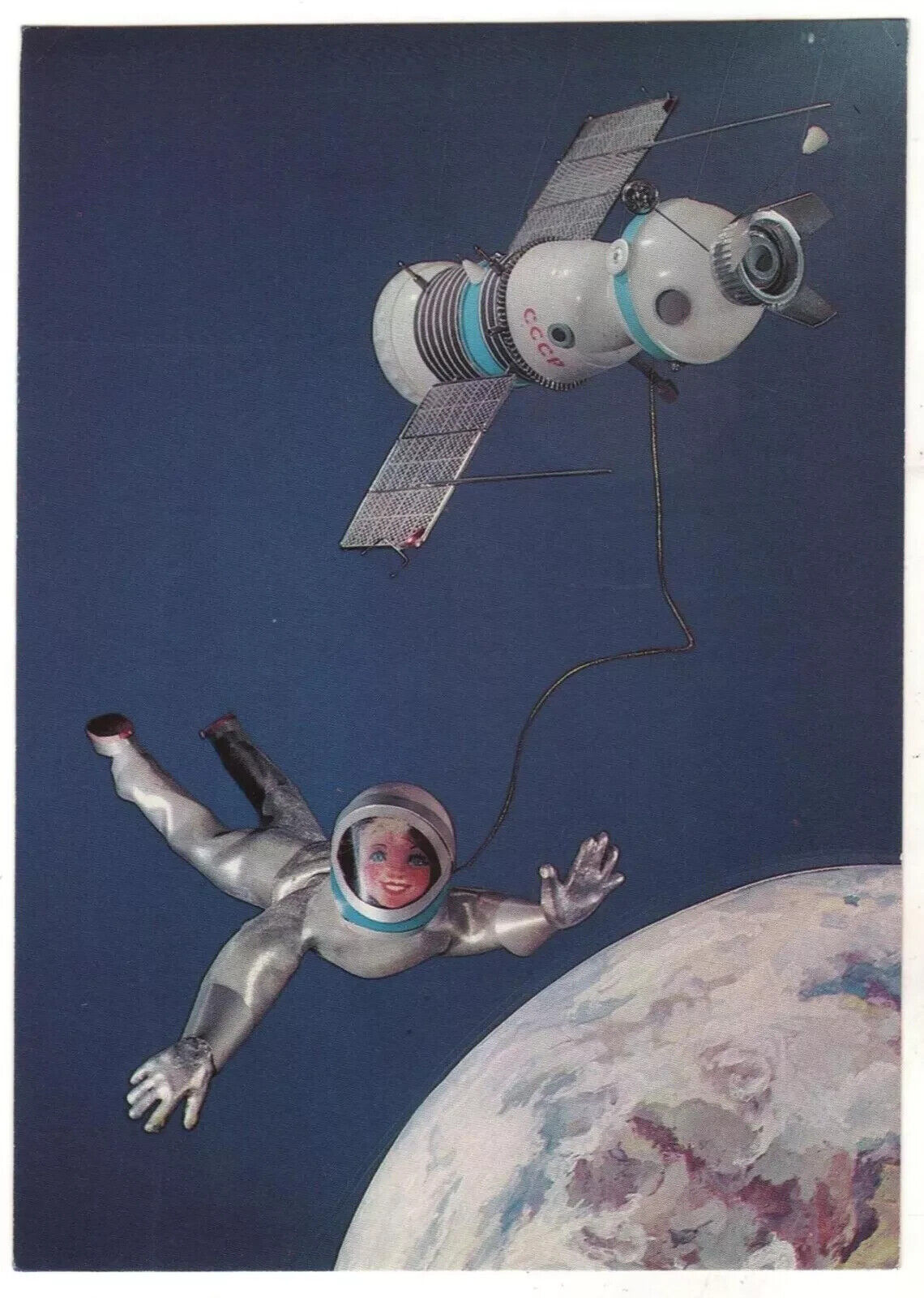 1988 QSL RADIO CARD scientific drifting station Cosmonaut Russian Postcard OLD