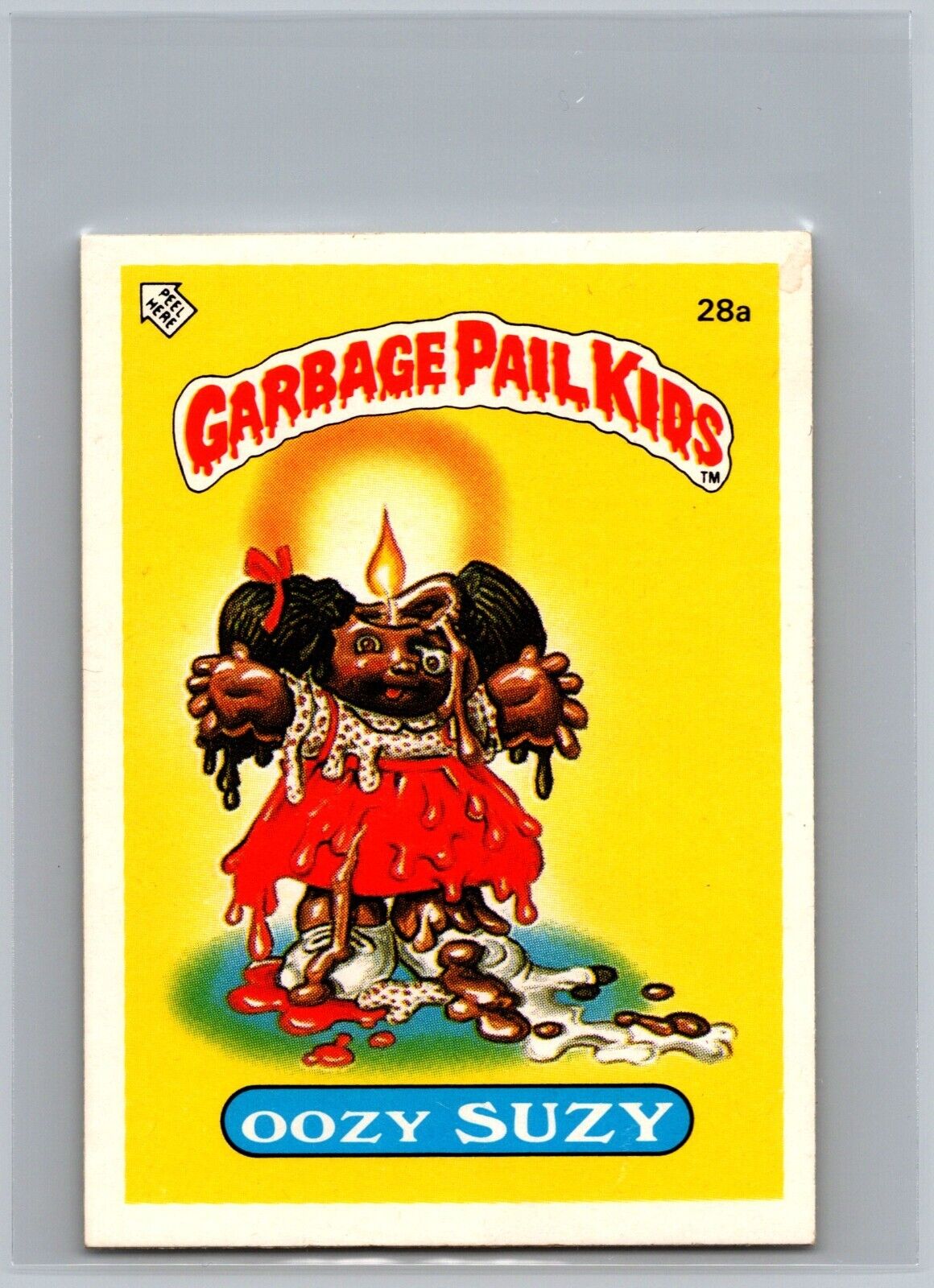 Oozy Suzy 1985 Garbage Pail Kids Series 1 Mini UK #28a Trading Card Vintage GPK