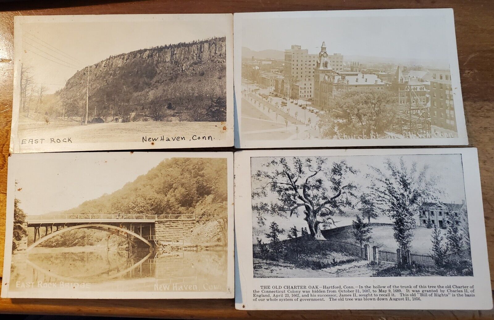 Vintage Lot Of 4 Antique 1910\'s New Haven/Hartford Connecticut Postcards