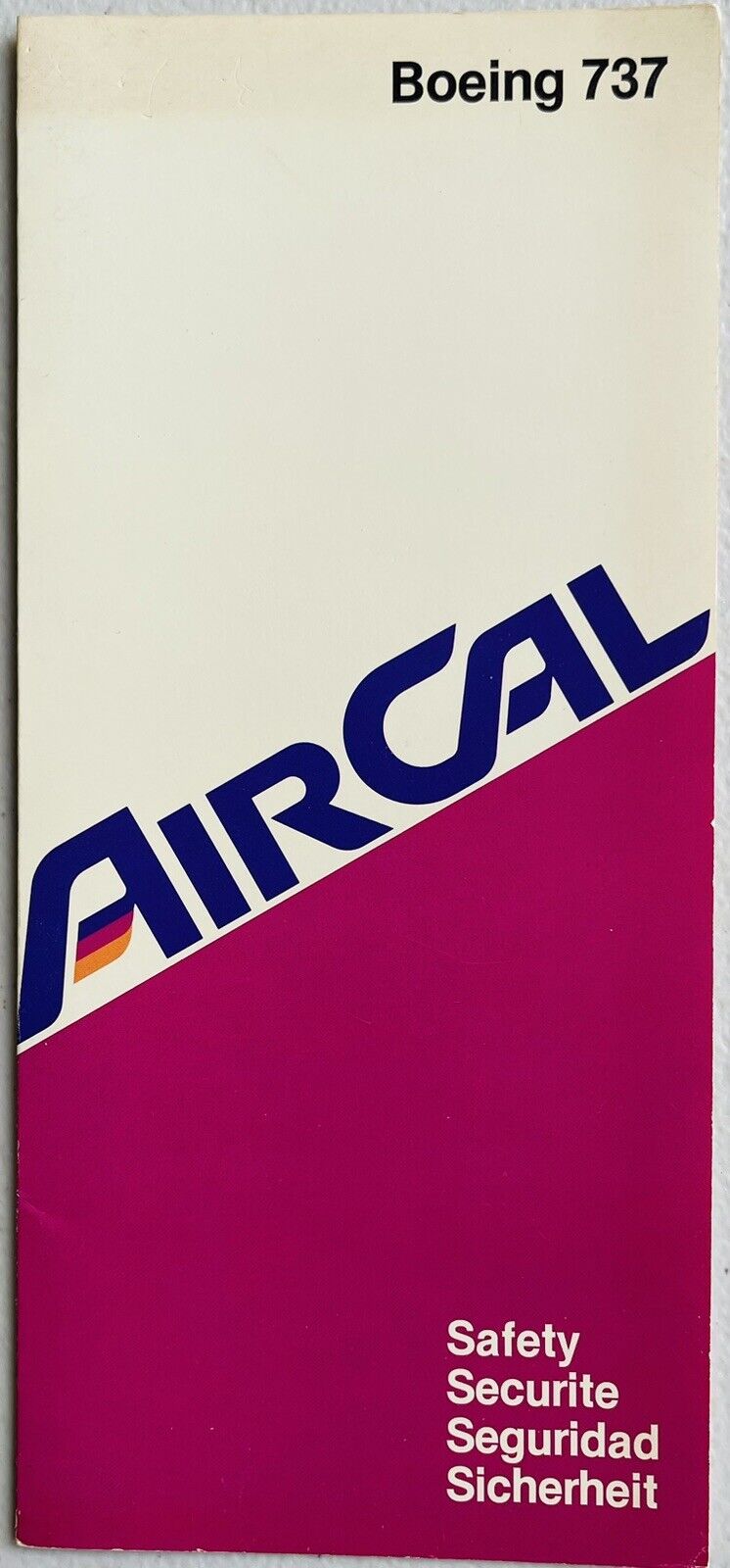 AirCal Air California Airlines Safety Card - Boeing 737 - No Date
