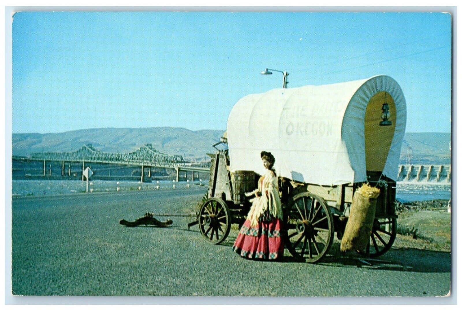 c1960 Wasco County Toll Bridge Centennial Year Trail Dalles Oregon OR Postcard