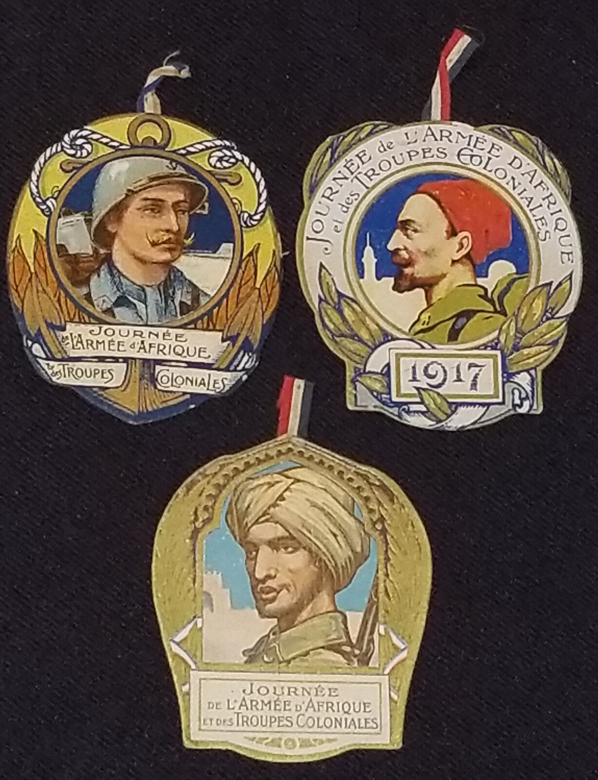 1917 - JOURNÉE DE L\'ARMÉE D\'AFRIQUE ET DES TROUPES COLONIALS - SOUVENIR CARD (3)