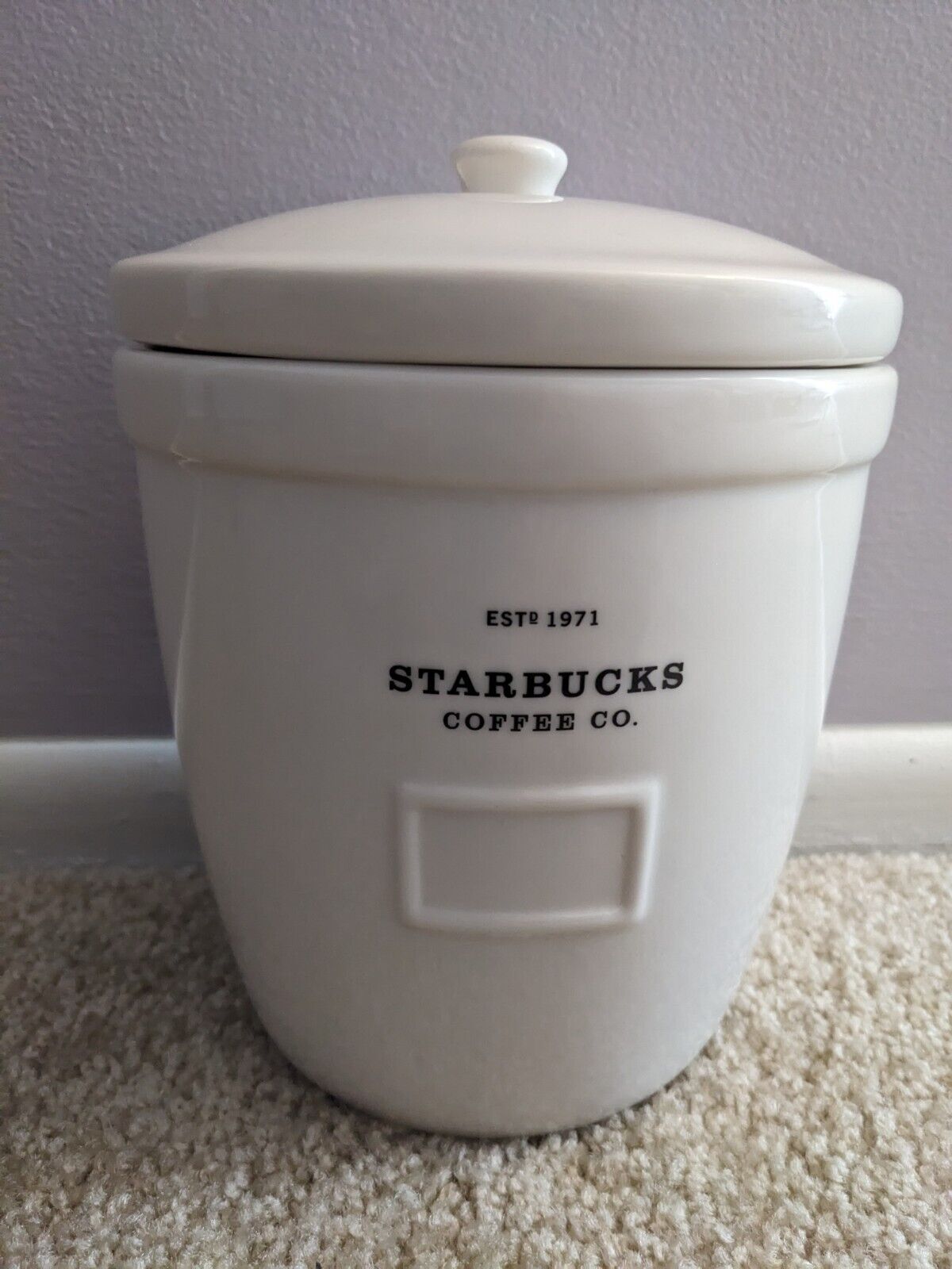Vintage 2002 Starbucks abbey barista cookie jar white
