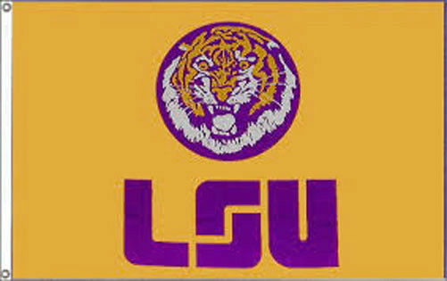 NEW 3x5 ft YELLOW LSU W/ TIGER NCAA FLAG better quality USA SELLER