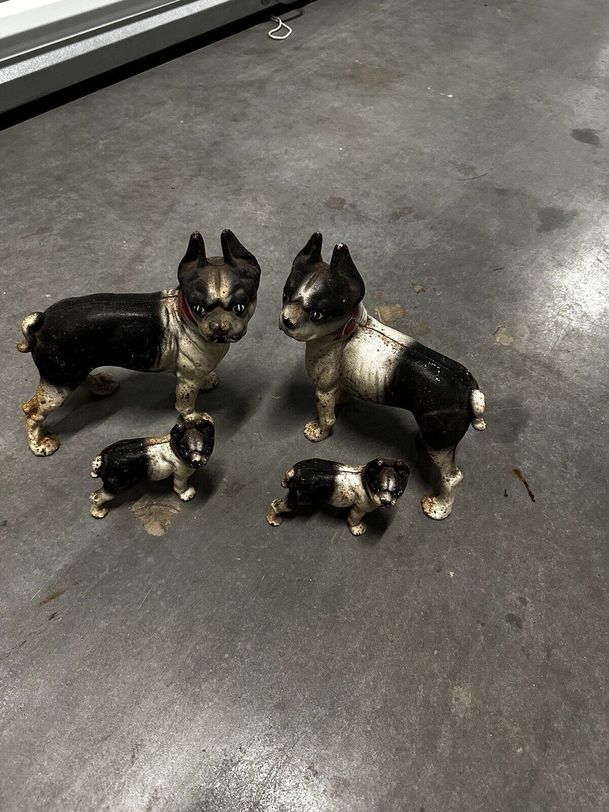 4 cast iron french bulldog Vitange, Collectibles