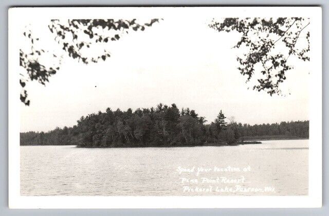 C.1950 RPPC PEARSON, WI WISCONSIN PINE POINT RESORT PICKEREL LAKE Postcard P58