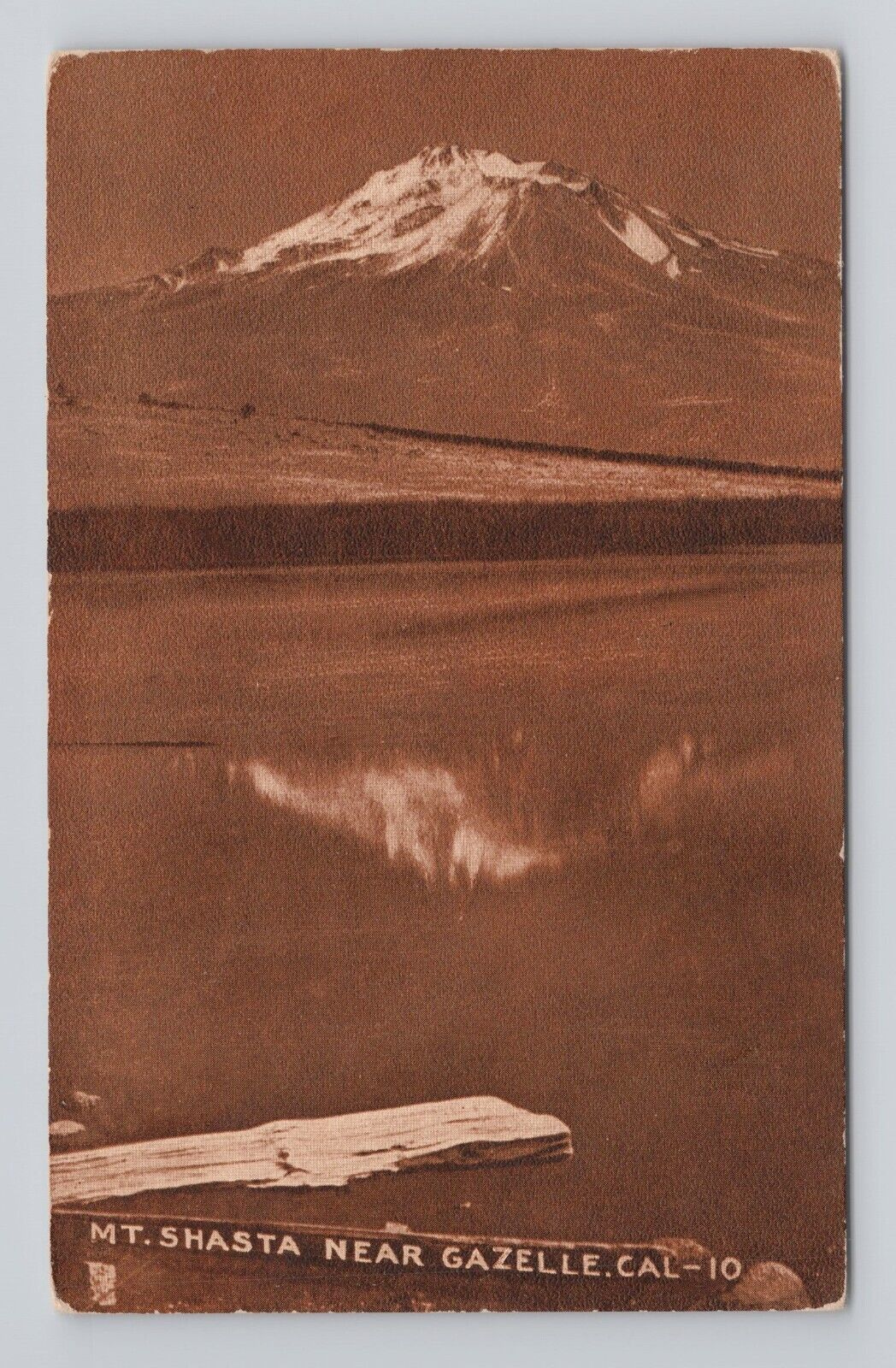 Postcard Mt Shasta Near Gazelle California sepia scenic view