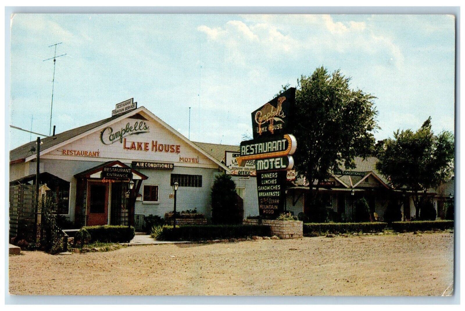 Campbell\'s Lake House Restaurant & Motel Lake Ozark Missouri MO Postcard
