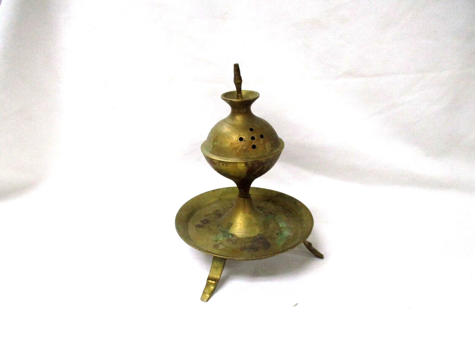 Vintage Brass Figural  Hinged Top  Incense Burner