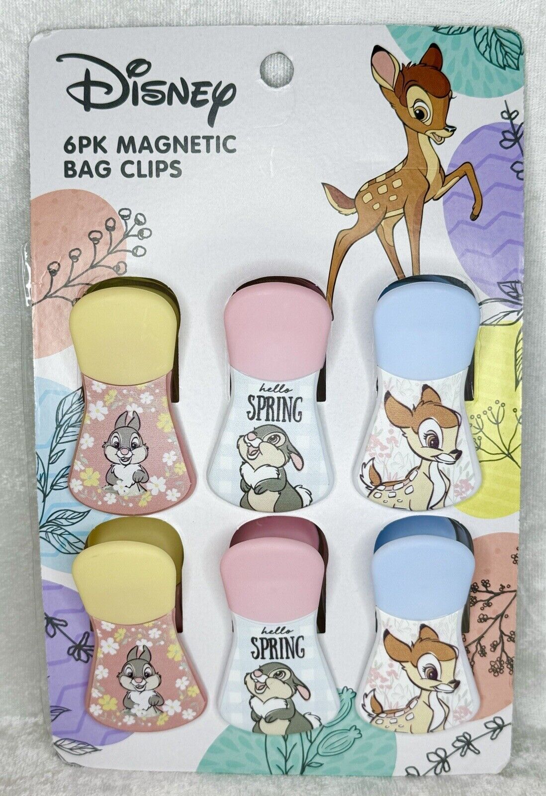Disney Bambi Magnetic Clips Chip Clips Set Of 6 NEW with Tags