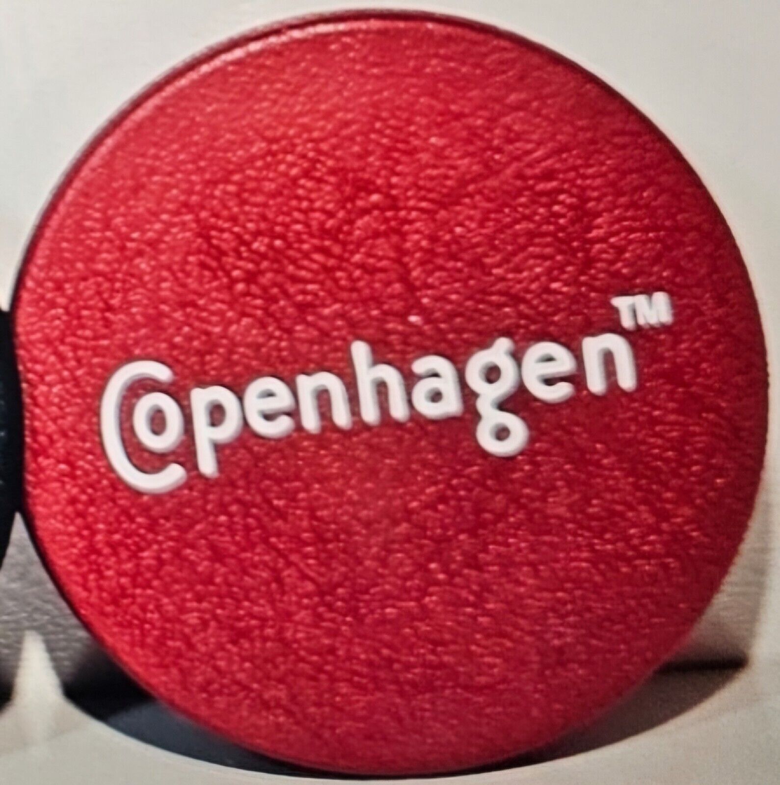 Vintage Copenhagen Snuffer Plastic Snuff Can 3” RED
