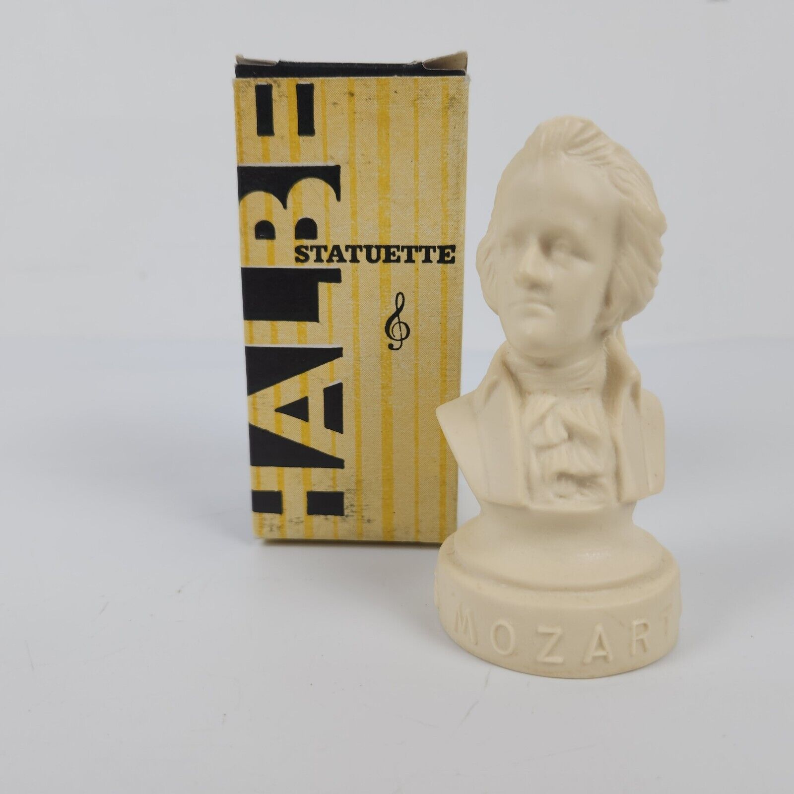 Vintage Halbe Mozart Musical Composer Statuette 4.5”x2”; Cast Plastic Resin