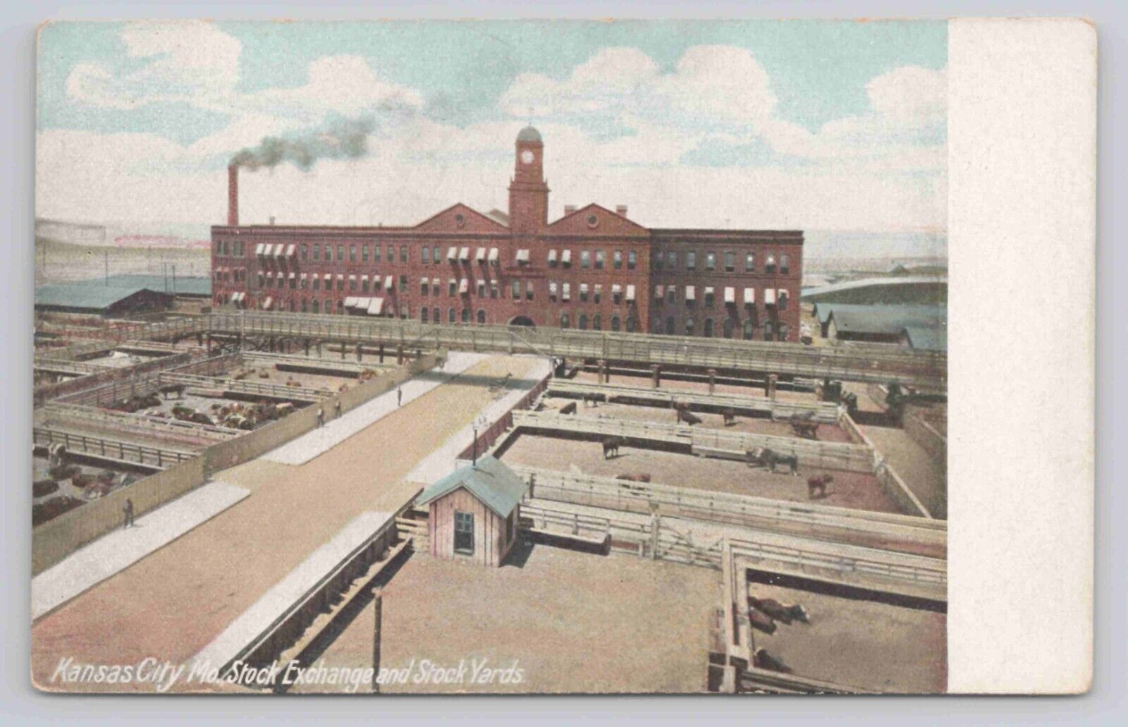 Antique Stock Exchange Stock Yards 1901-1907 Kansas City MO  Postcard Undivided