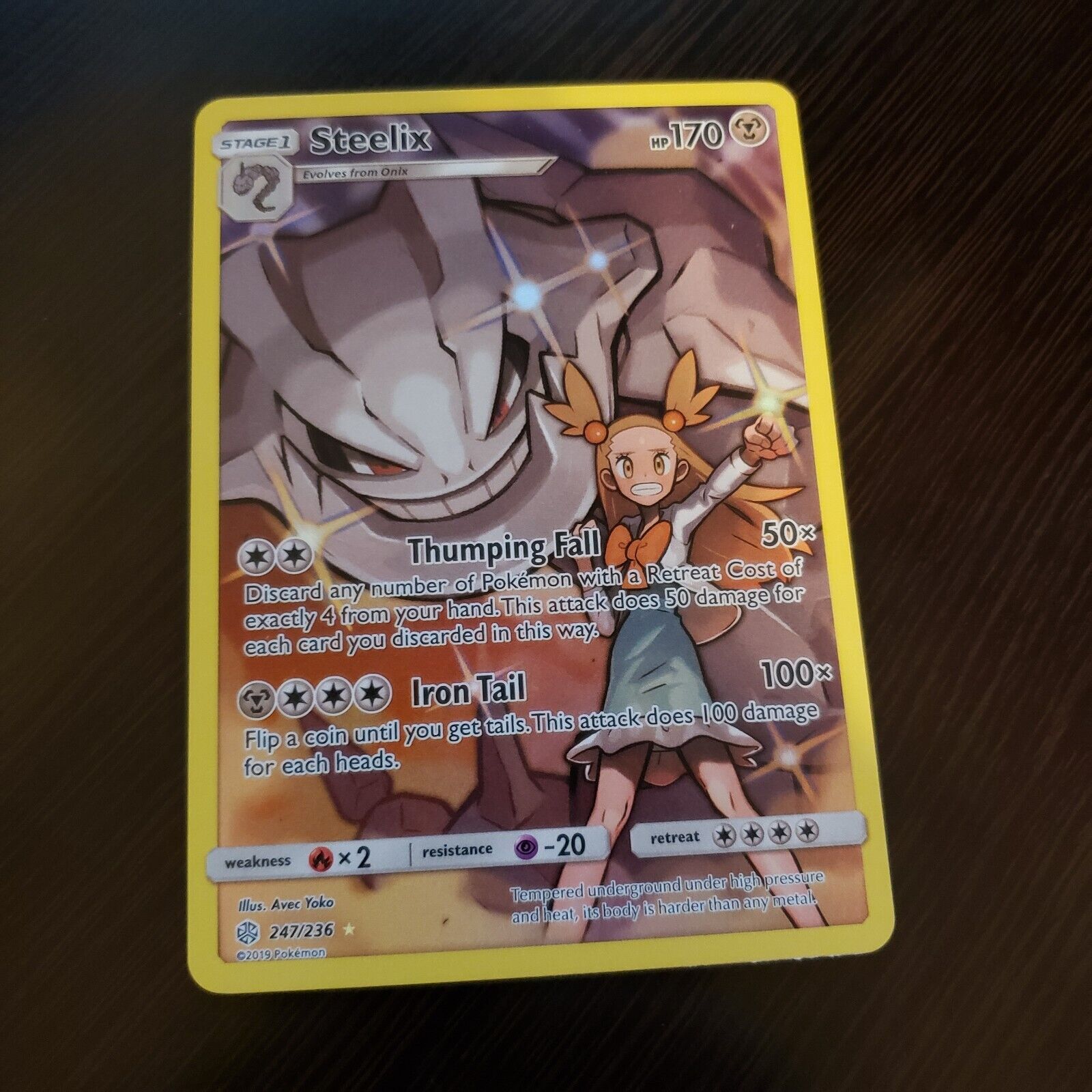 Steelix 247/236 Full Art Ultra Rare Unified Minds  Pokemon Card