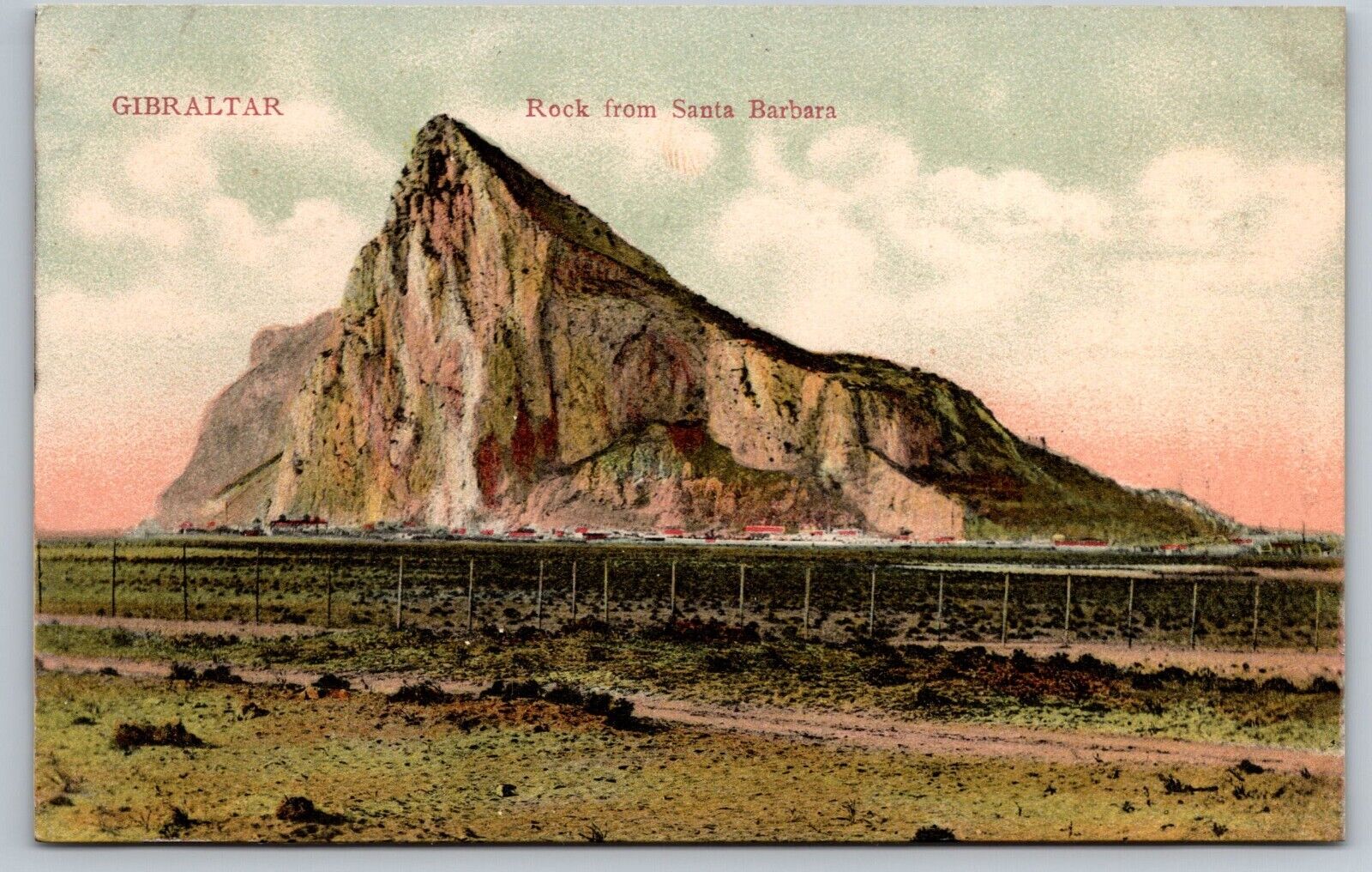 Postcard C 440, Gibraltar , Rock from Santa Barbara, c1909