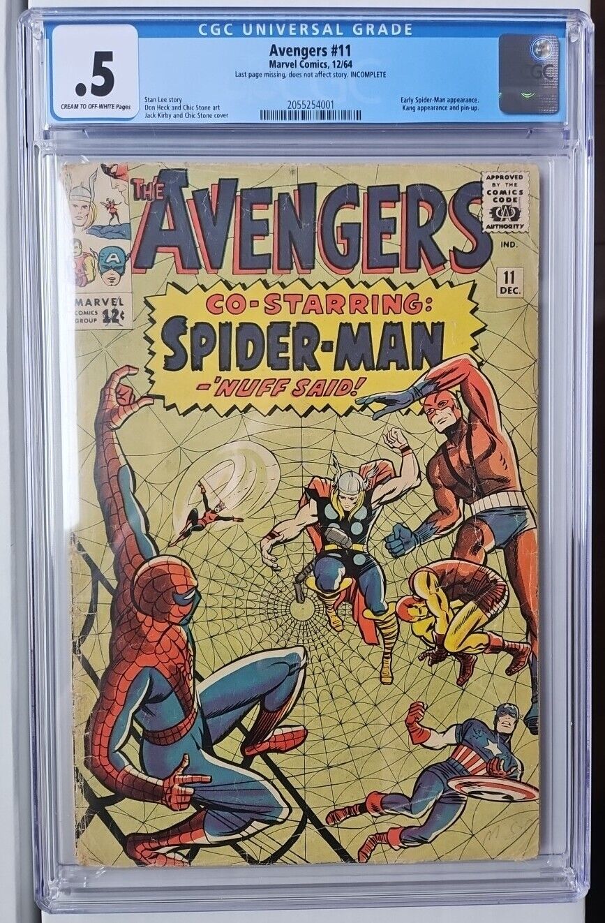 Avengers #11 (1964) *CGC 0.5* 2nd Kang Appearance & Early Spider-Man Appearance
