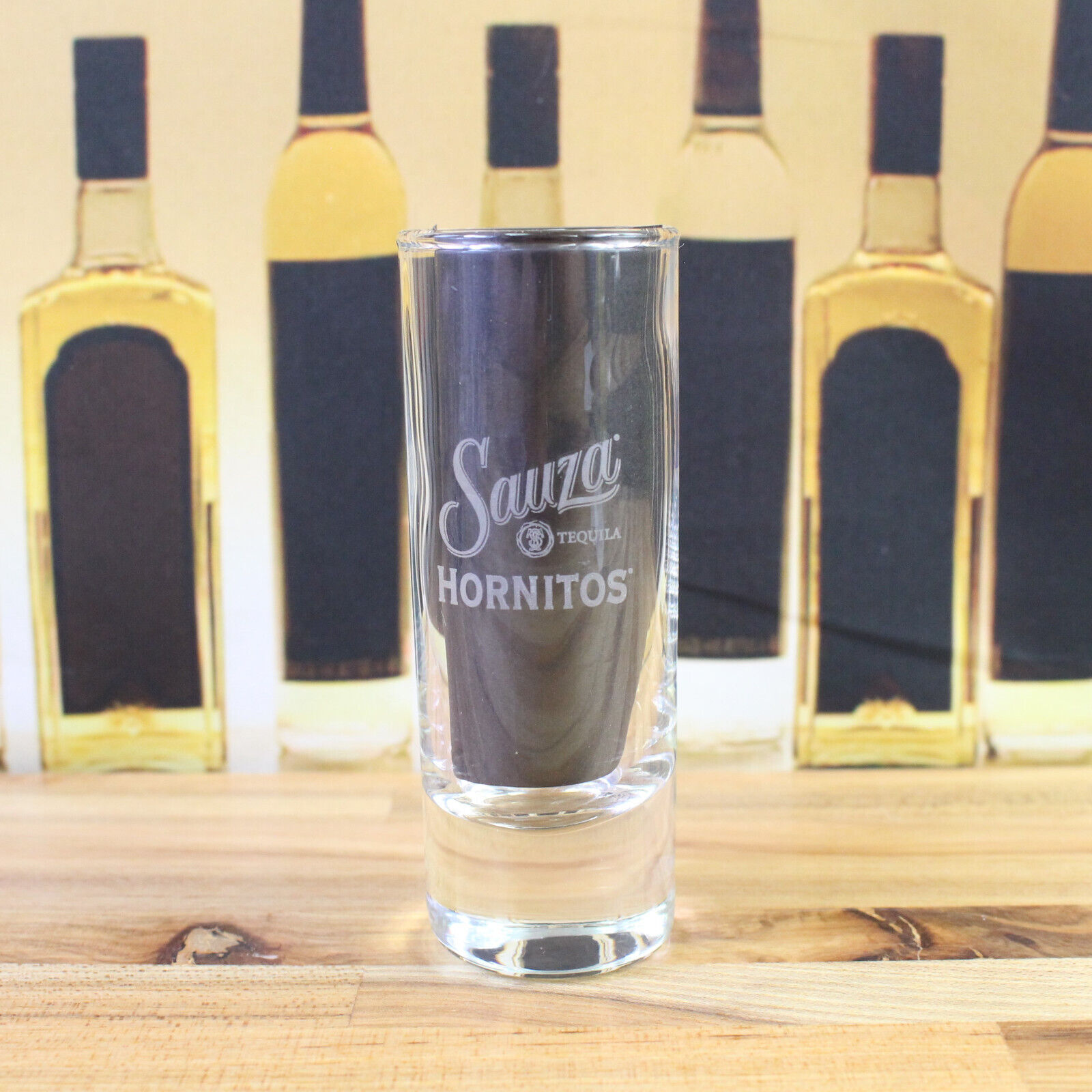 Sauza Tequila Hornitos 100% Agave Etched Tall Shooter Shot Glass