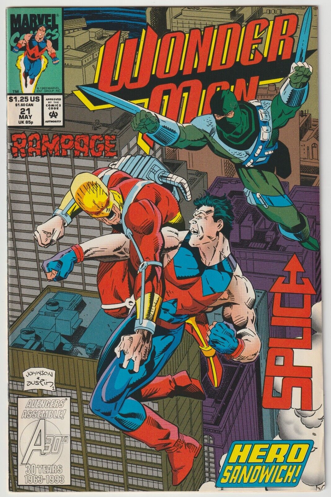 Wonder Man #21 May 1993 Hero Sandwich