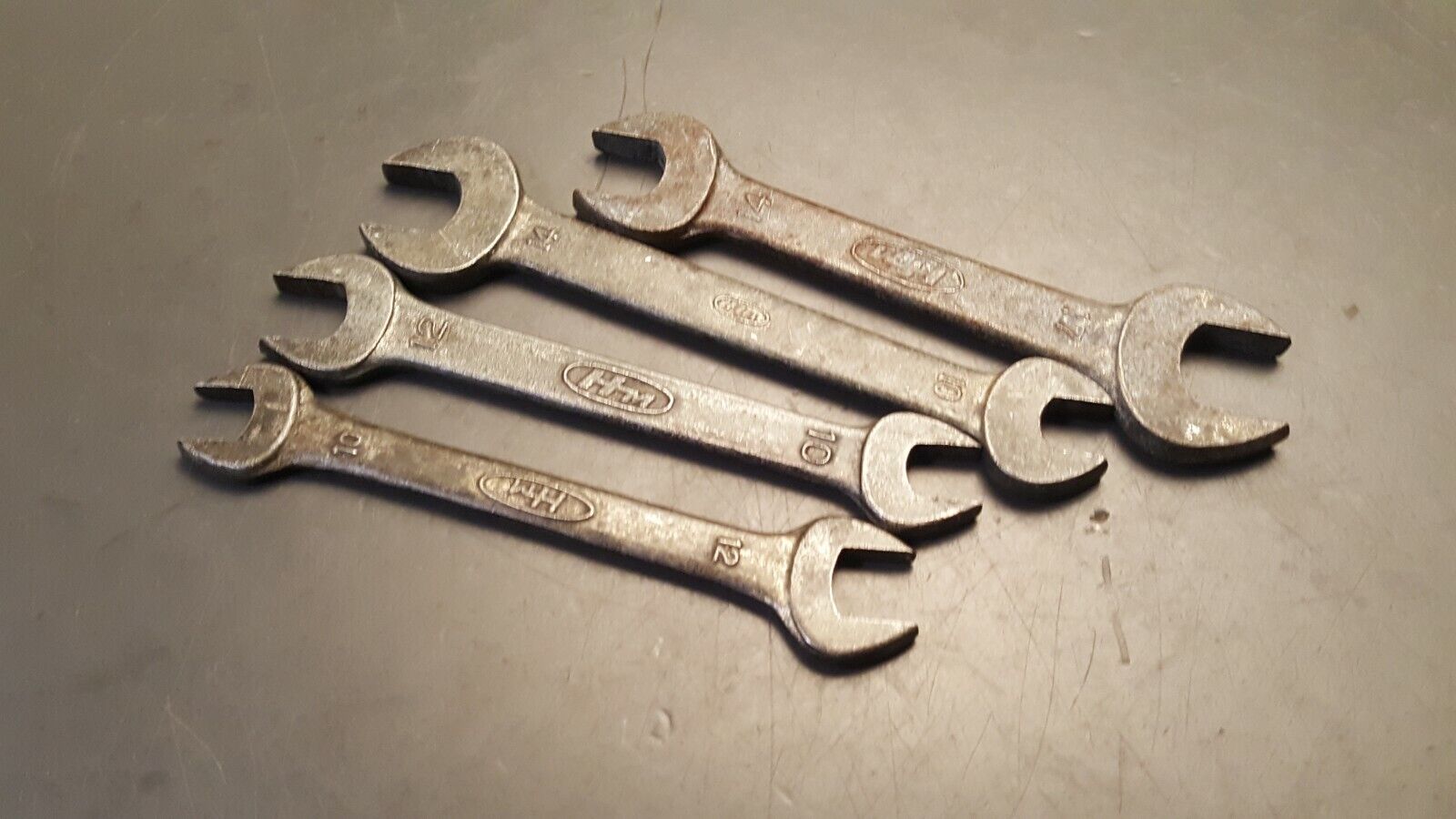 Lot of 4 VTG Honda Motorcycle Kit Wrenches (2)10-12mm (1) 10-14mm (1) 14-17mm