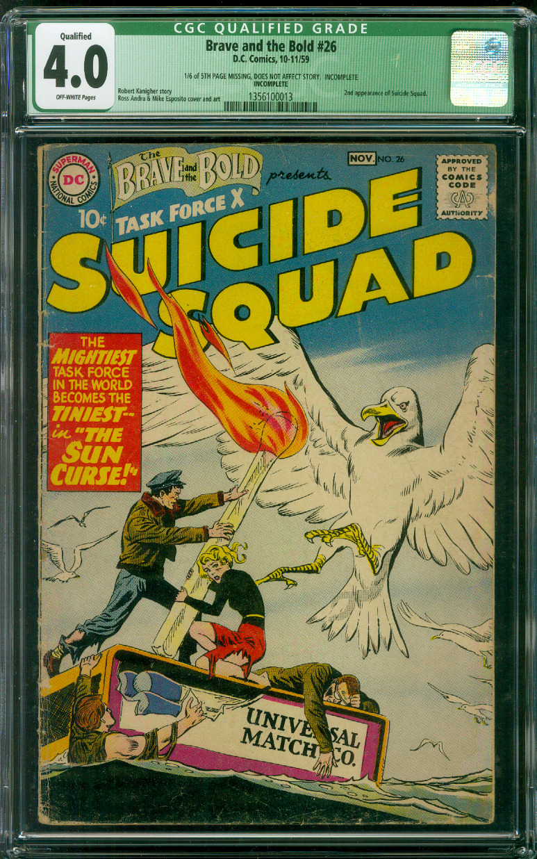 Brave and The Bold 26 CGC 4.0 2nd Appearance Suicide Squad 10-11/1959
