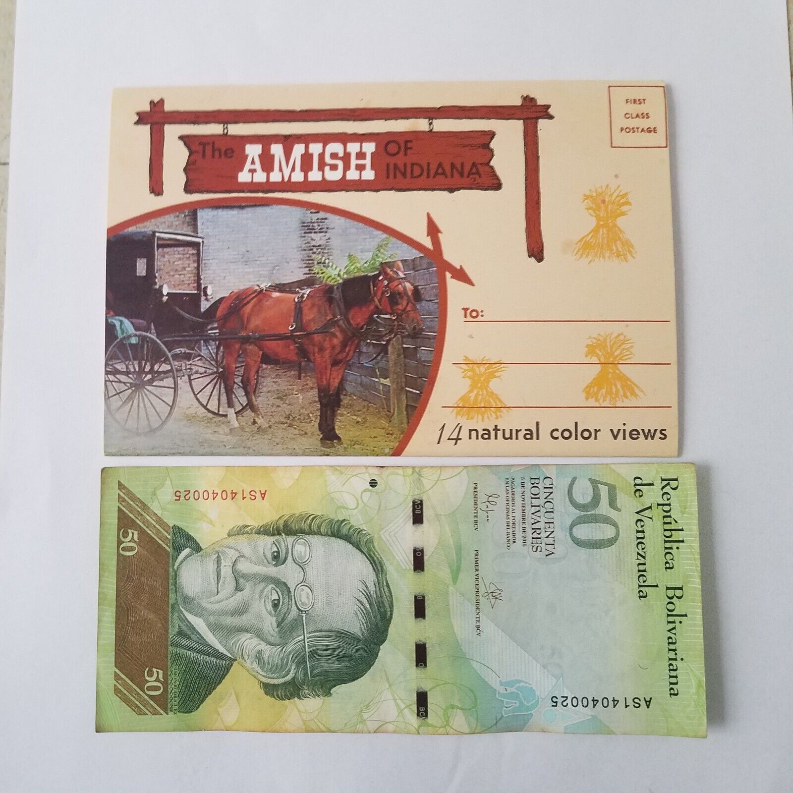 POSTCARD FOLDER-THE AMISH OF INDIANA free Foreign currency with purchase Tub15