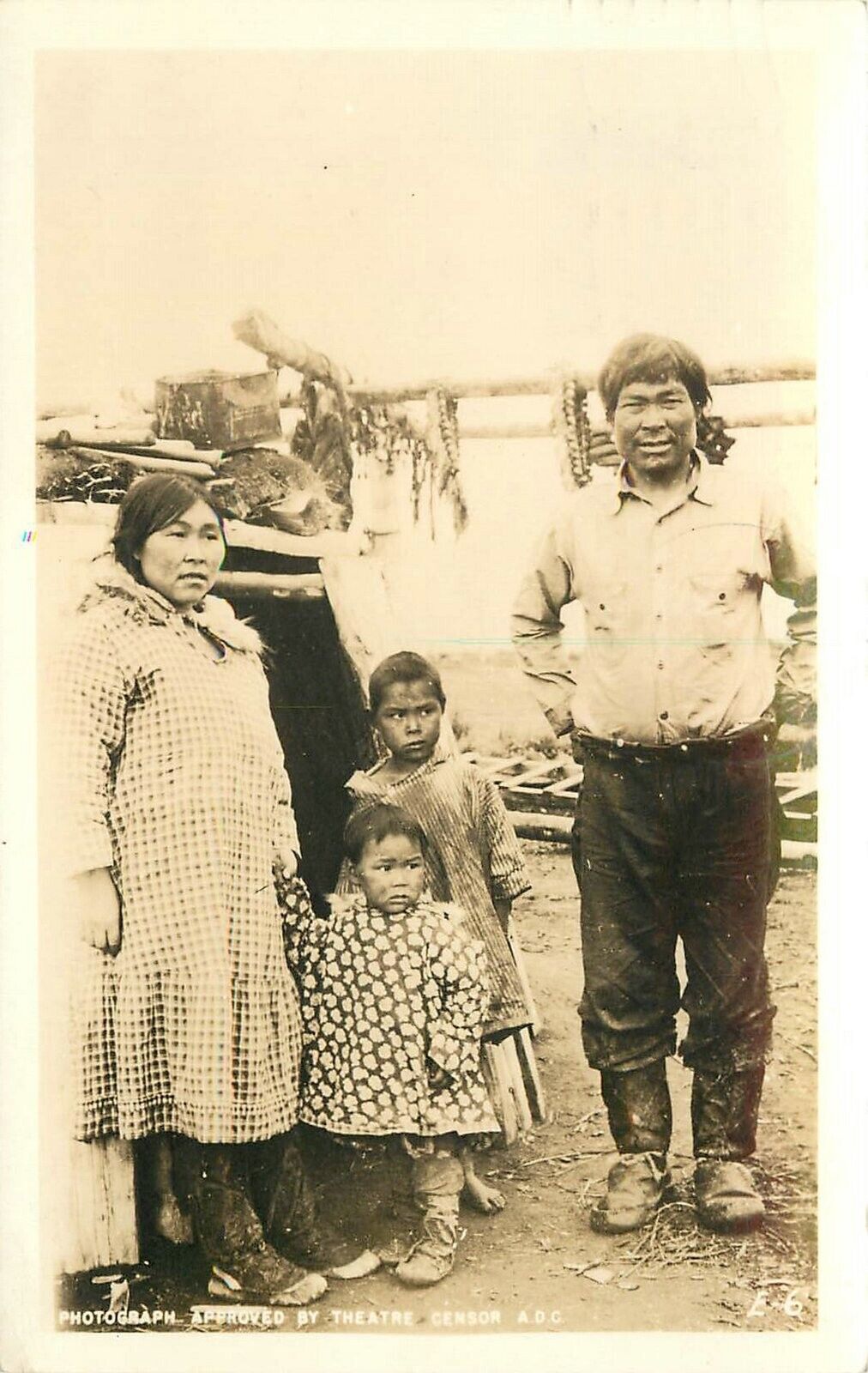 Postcard RPPC Photo 1945 Alaska Eskimo Family 22-13756