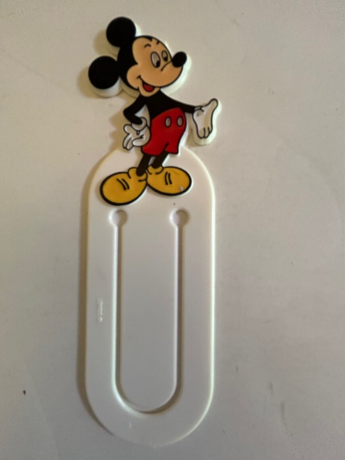Vintage Disney Mickey Mouse Paper Clip Hard Plastic So Cute VG condition