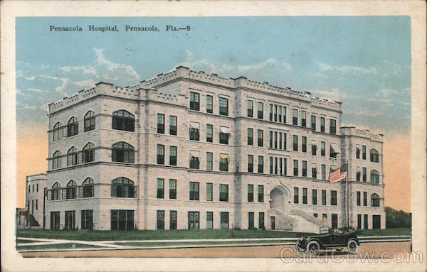 Pensacola Hospital,FL Kropp Escambia County Florida Antique Postcard Vintage