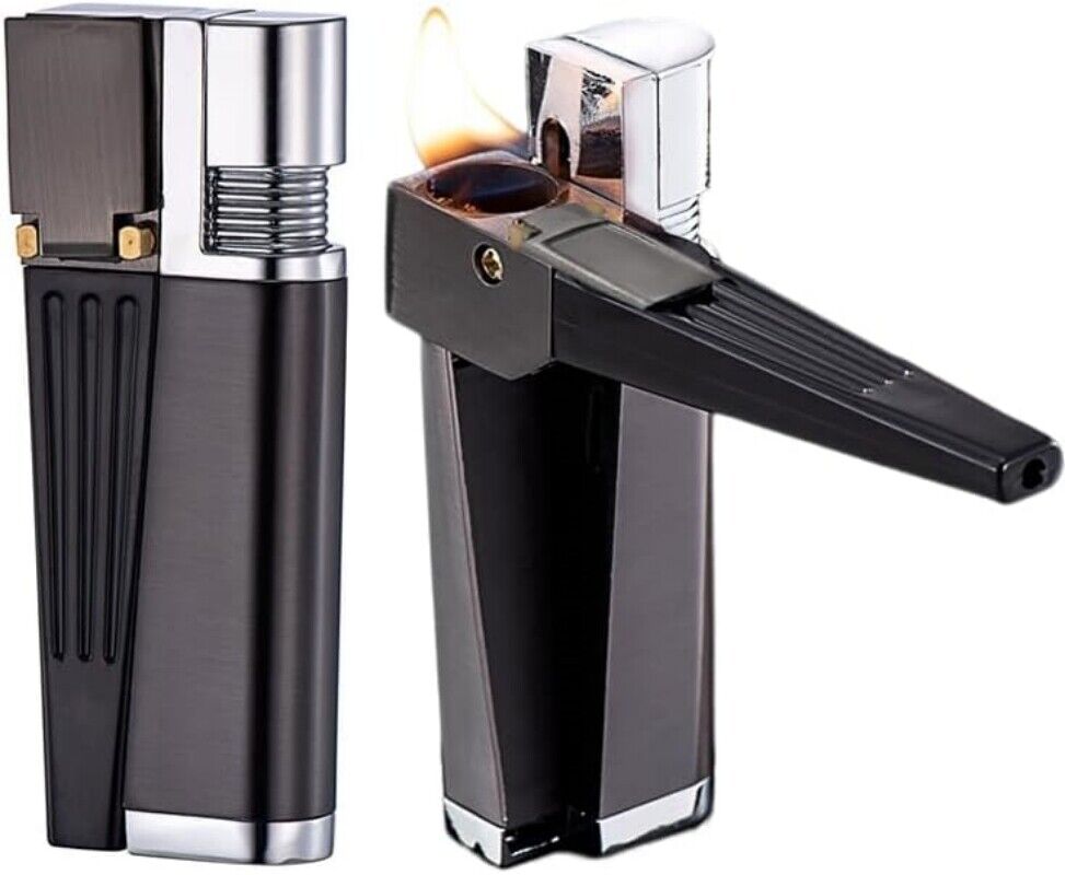 Smoking Pipe Lighter Creative Foldable Metal Lighter Pipe Combination Portable