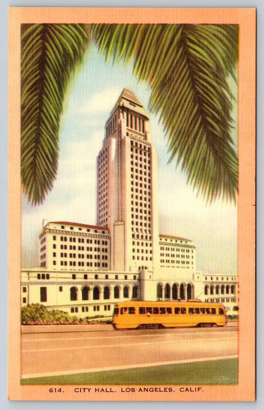c1940s Linen City Hall Los Angeles California Vintage Postcard