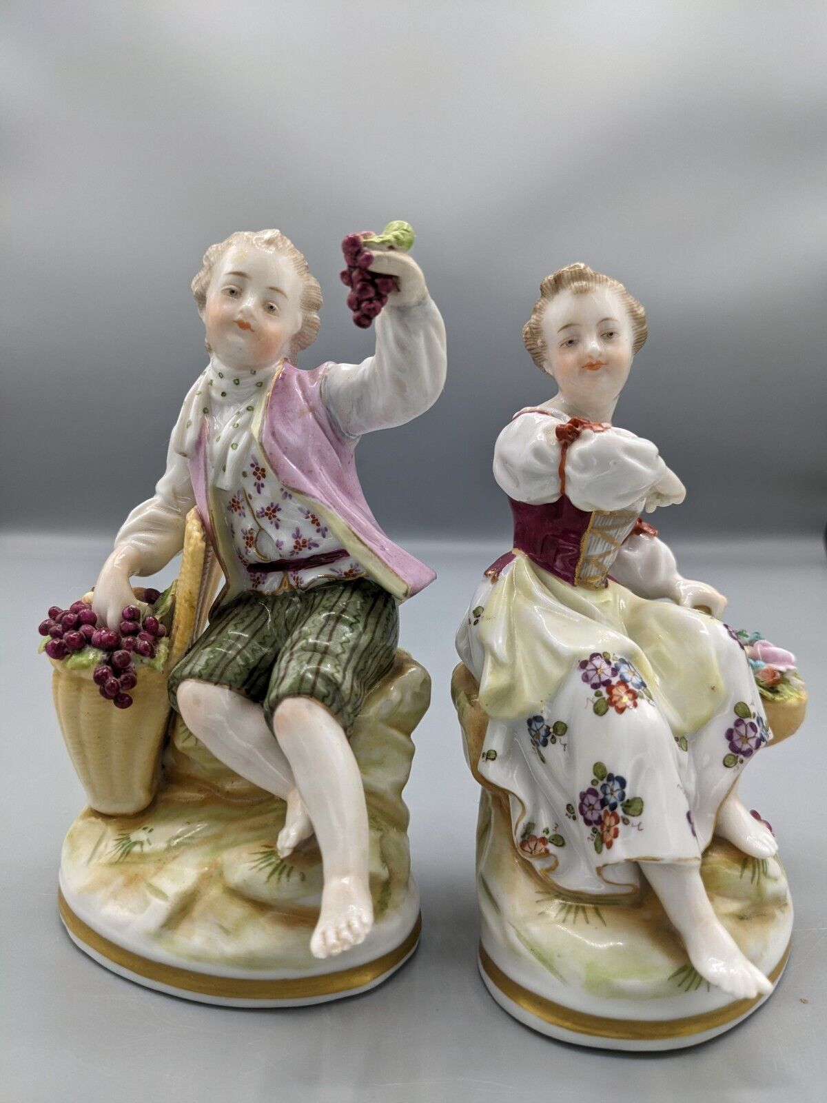 18th C Antique German Ludwigsburg Porcelain Figurines From Five Senses 5\