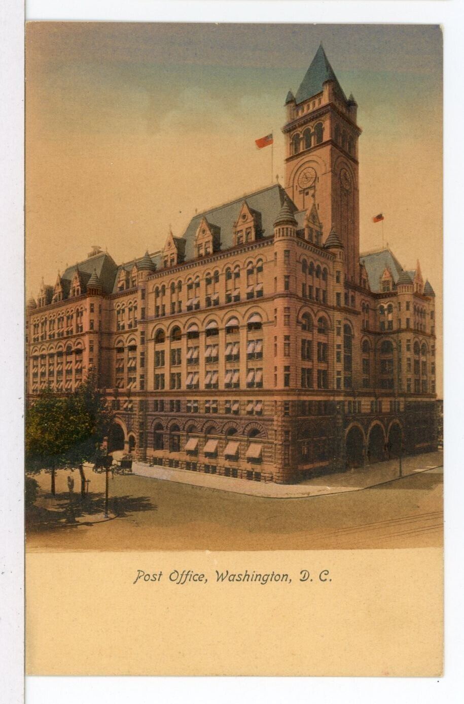 Unusual Early Colored Card, Post Office, Washington, D. C. 1901 - 1907 Postcard
