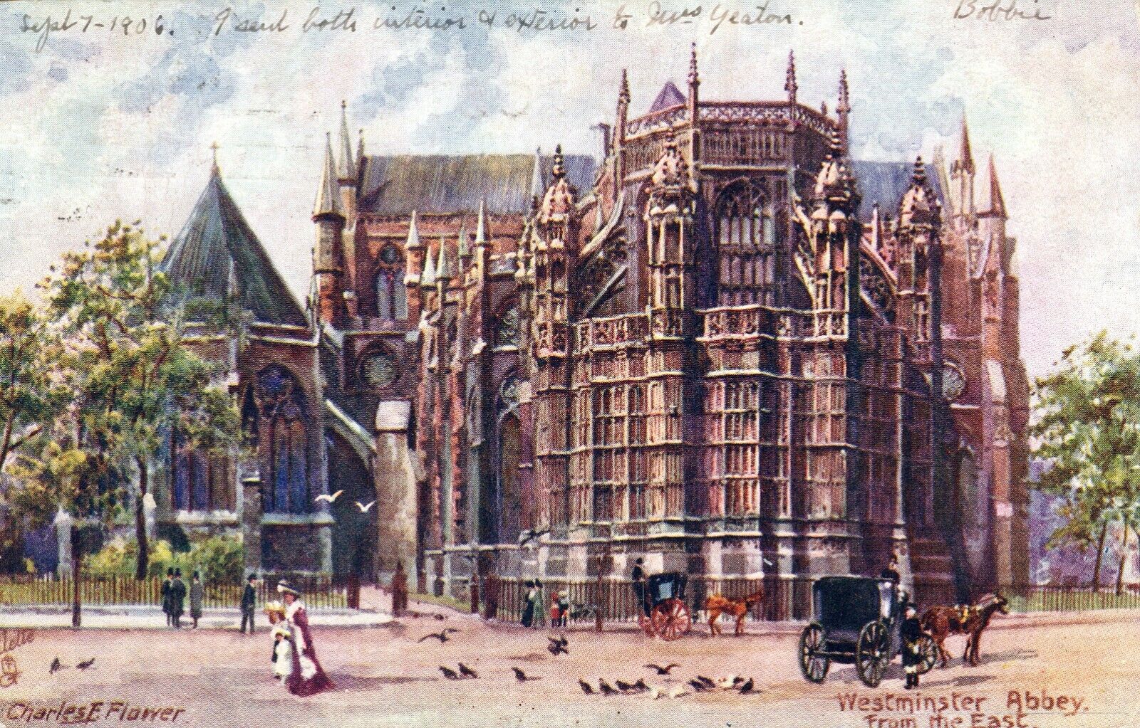 Tuck\'s Art OILETTE Series. Posted in 1906 Postcard #7033. Westminster Abbey