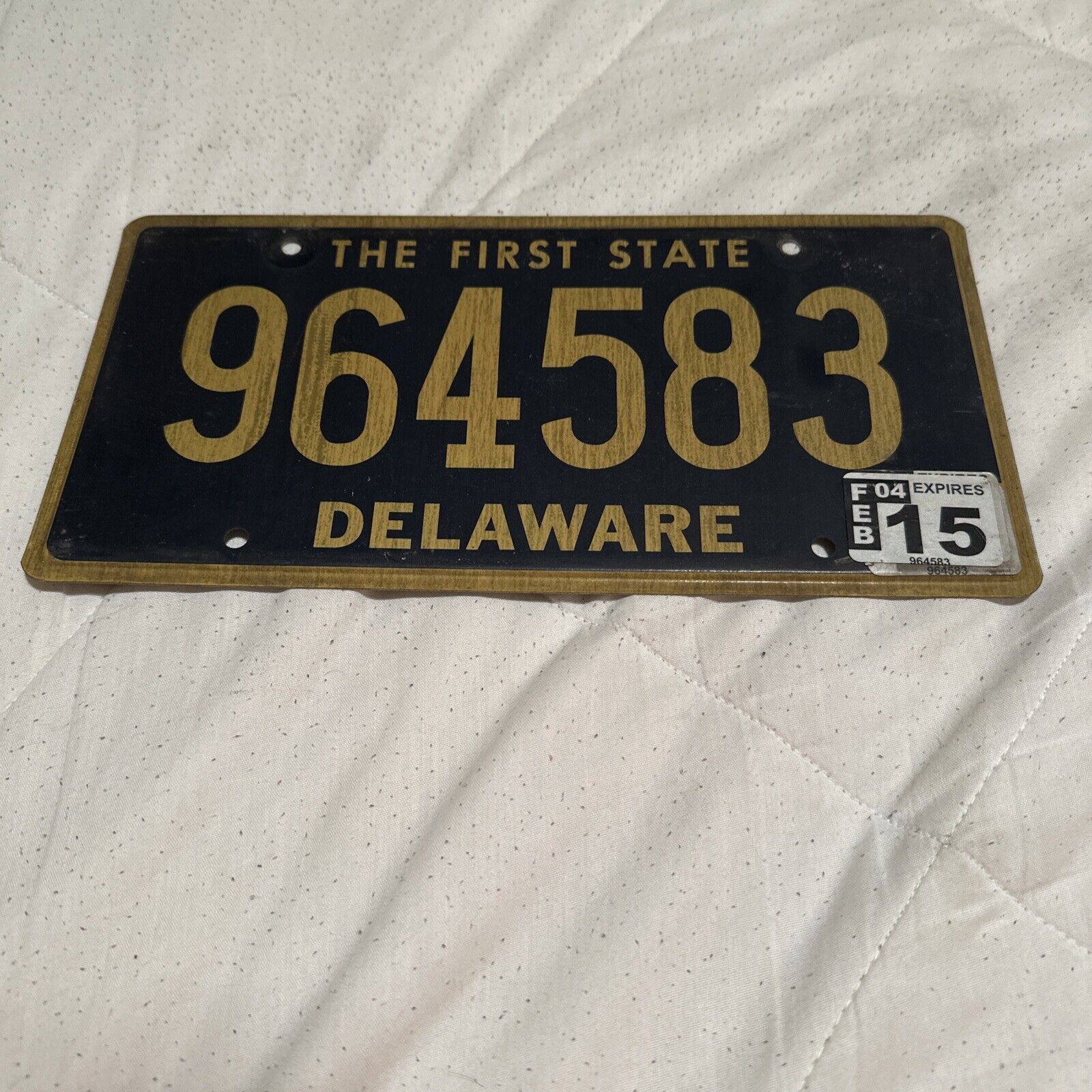 Delaware License Plate 2015