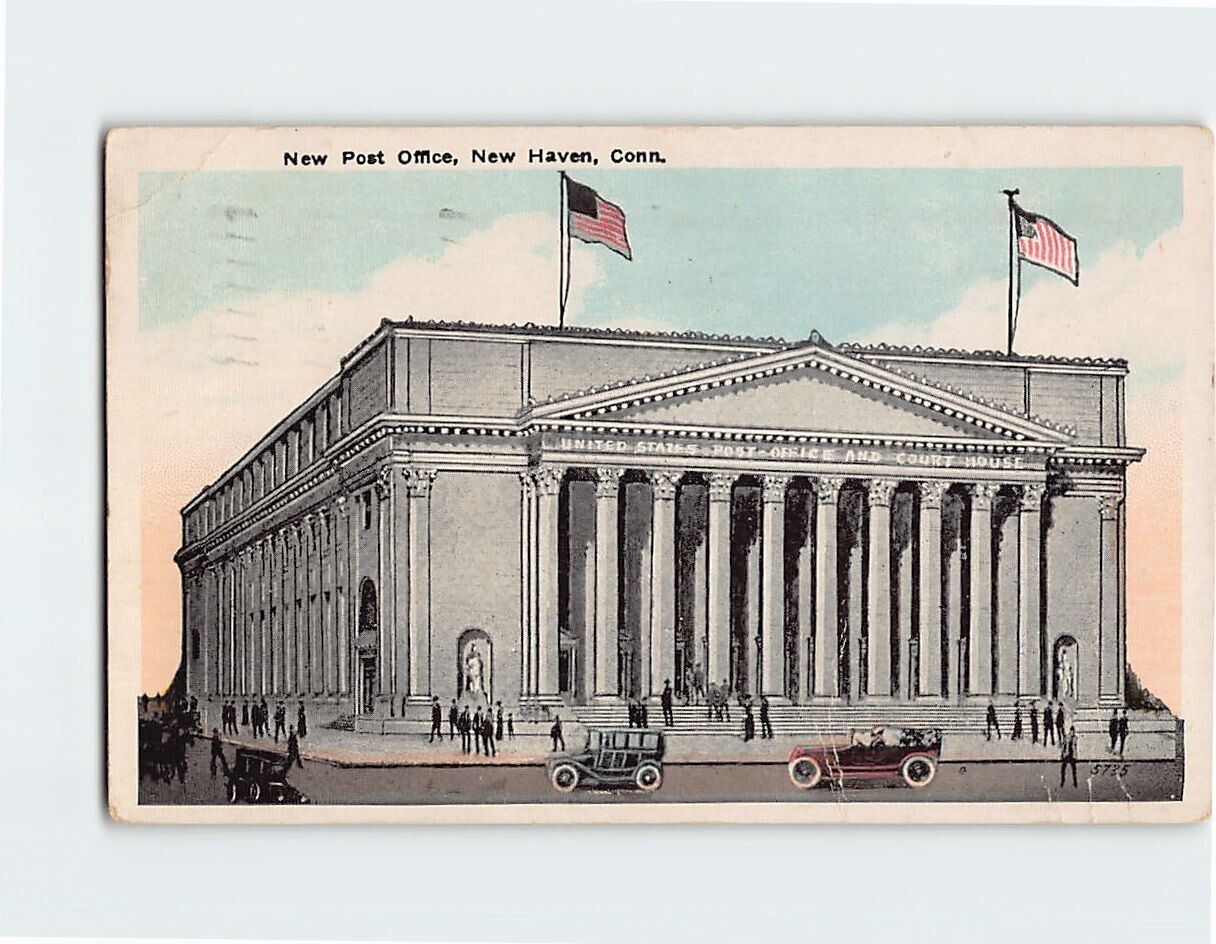 Postcard New Post Office New Haven Connecticut USA
